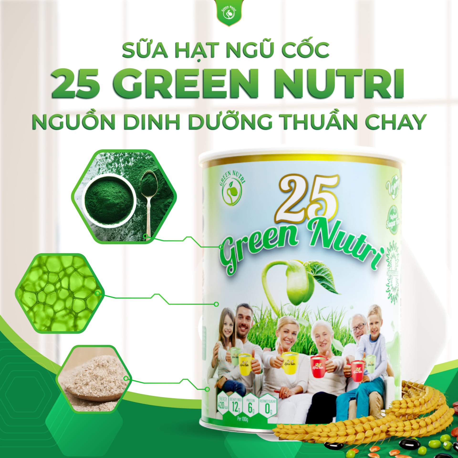 Sữa hạt ngũ cốc 25 Green Nutri – Nguồn dinh dưỡng thuần chay