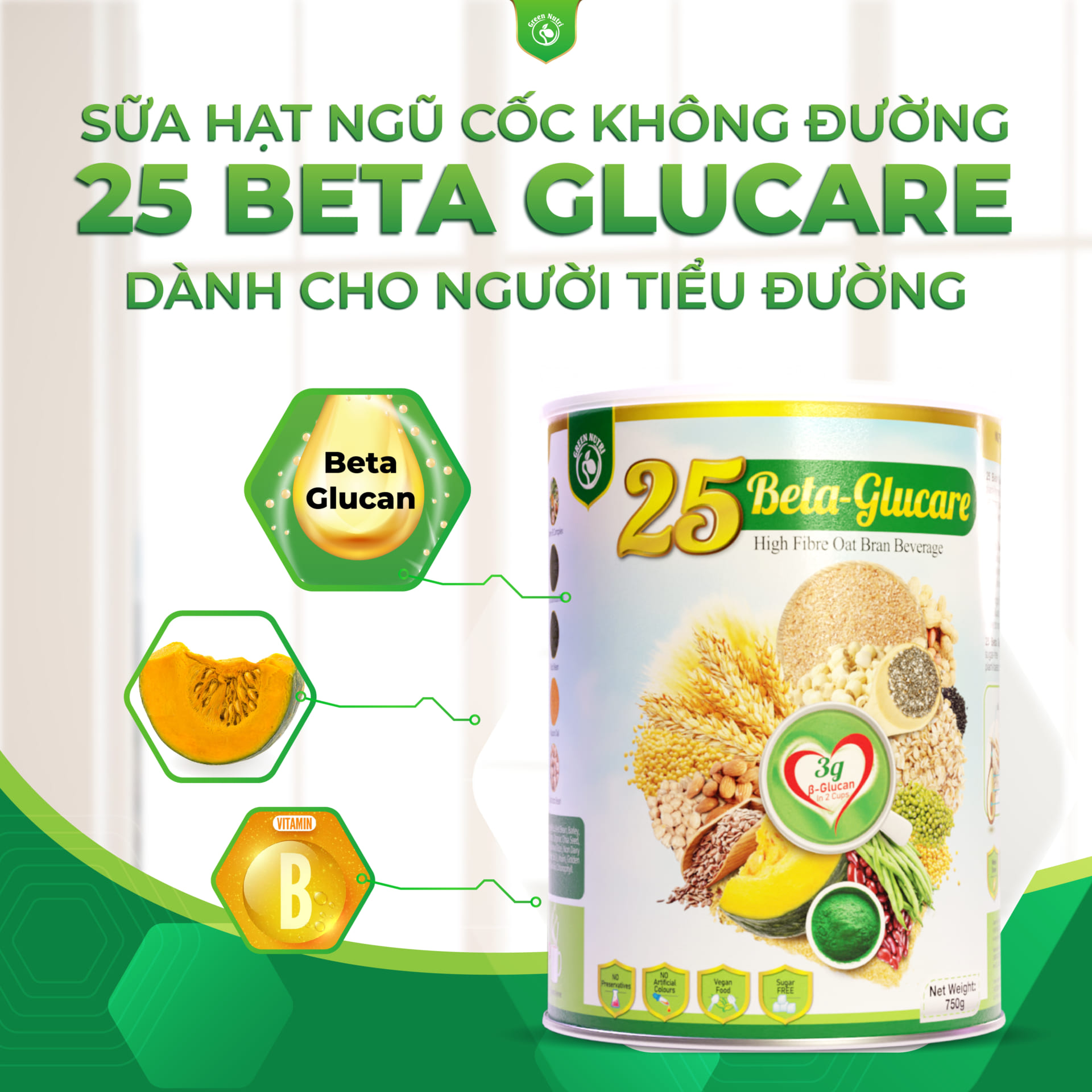 25 Beta Glucare-Sữa ngũ cốc giành cho người tiểu đường